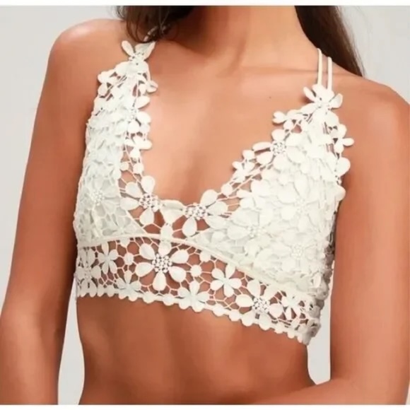 Free People Lace Bralette, Ivory NWOT size M - Picture 1 of 5
